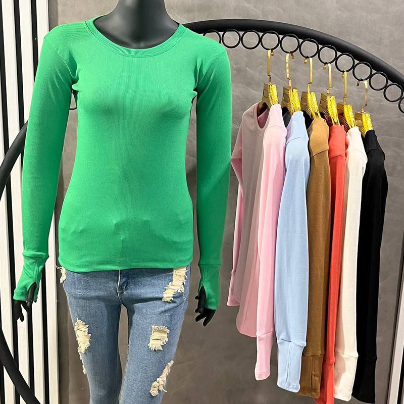 کراپ آستین فینگری یقه گرد(پک 4 عددی)