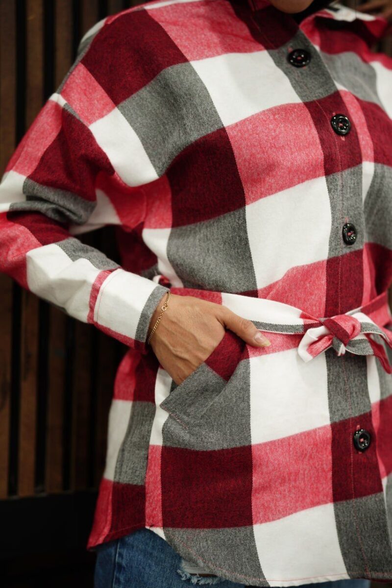 مانتو چهارخونه پشمی(پک 3 عددی)