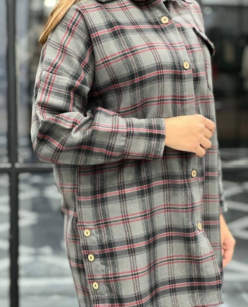 مانتو ۲جیب بغل دکمه یقه مردانه (پک 4 عددی)