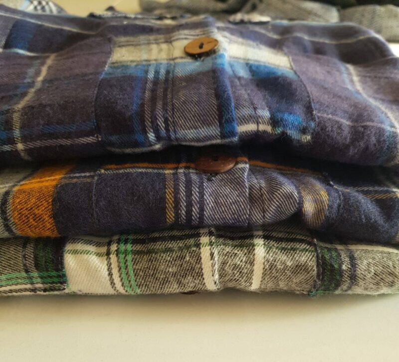 مانتو زنانه ۲جیب یقه مردانه دکمه چوبی (پک 3 عددی)