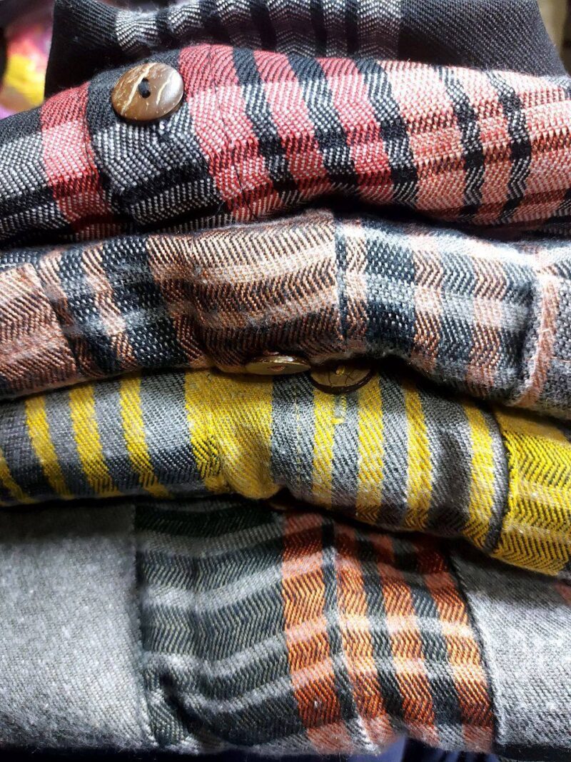 مانتو ۲جیب بغل دکمه یقه مردانه (پک 4 عددی)