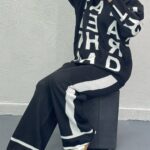 ست بلوز و شلوار بافت حروف انگلیسی (پک 4 عددی)