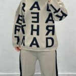 ست بلوز و شلوار بافت حروف انگلیسی (پک 4 عددی)