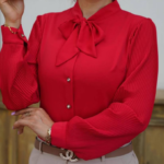 شومیز استین‌پلیسه کرواتی (پک 4 عددی)