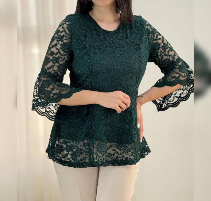 شومیز گیپور دانتل ترک قواره دار (پک 4 عددی)