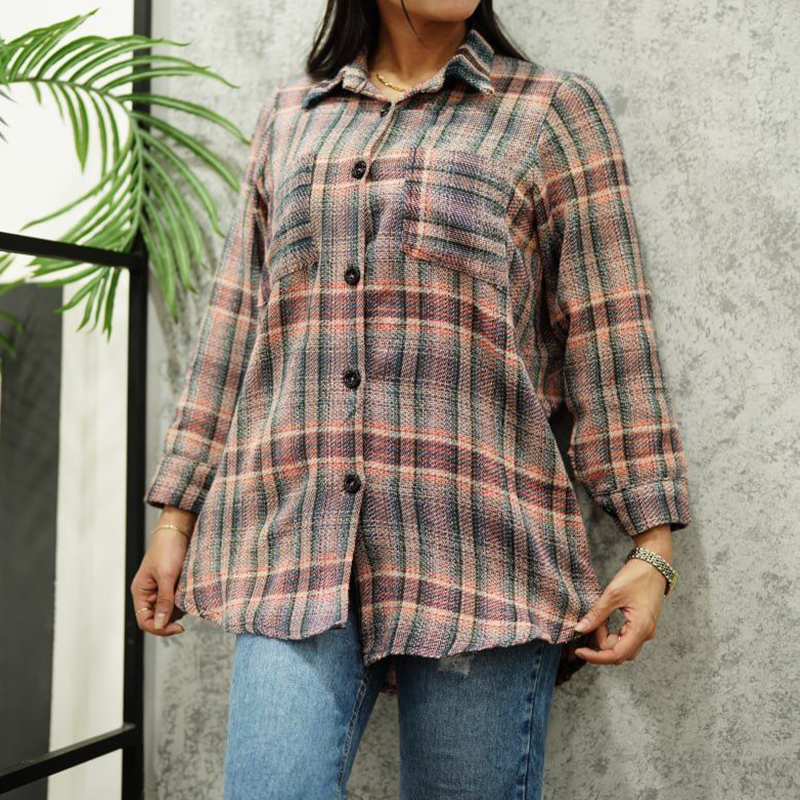 مانتو چهارخونه پشمی(پک 3 عددی)