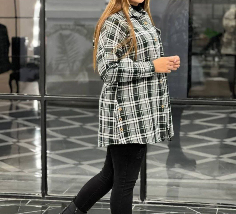 مانتو ۲جیب بغل دکمه یقه مردانه (پک 4 عددی)