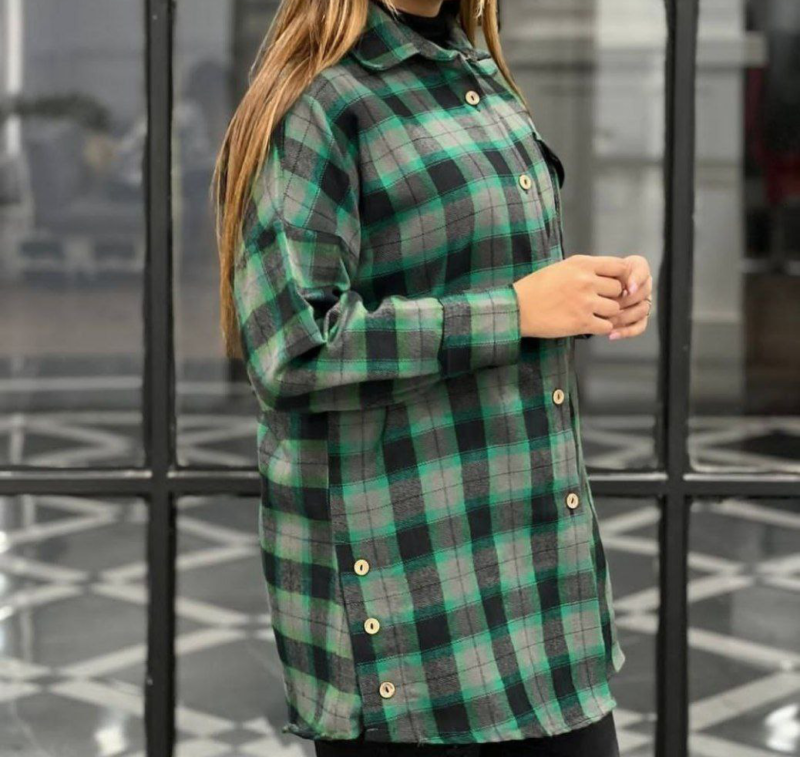 مانتو ۲جیب بغل دکمه یقه مردانه (پک 4 عددی)