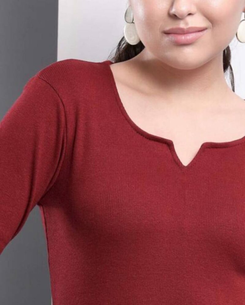 کراپ آستین دار یقه V (پک 6 عددی)