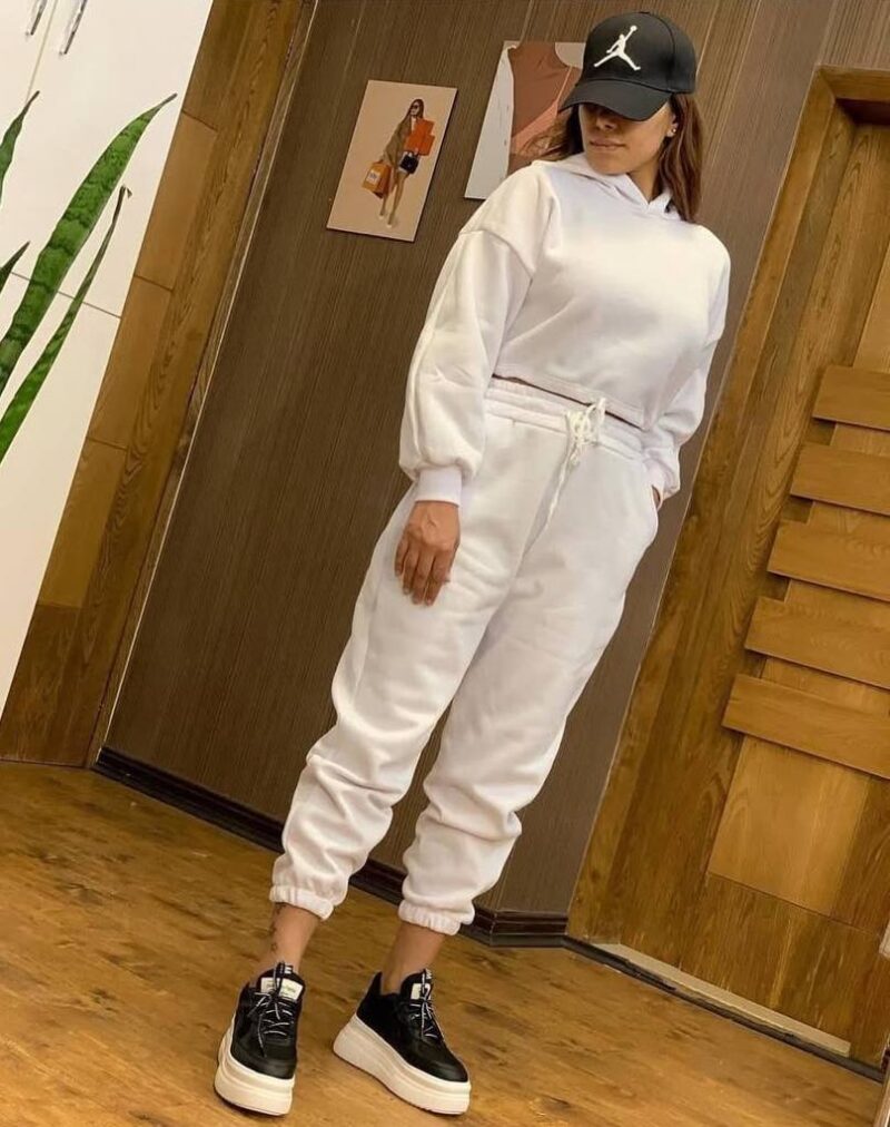 ست هودی کراپ و شلوار اسلش (پک 6 عددی)