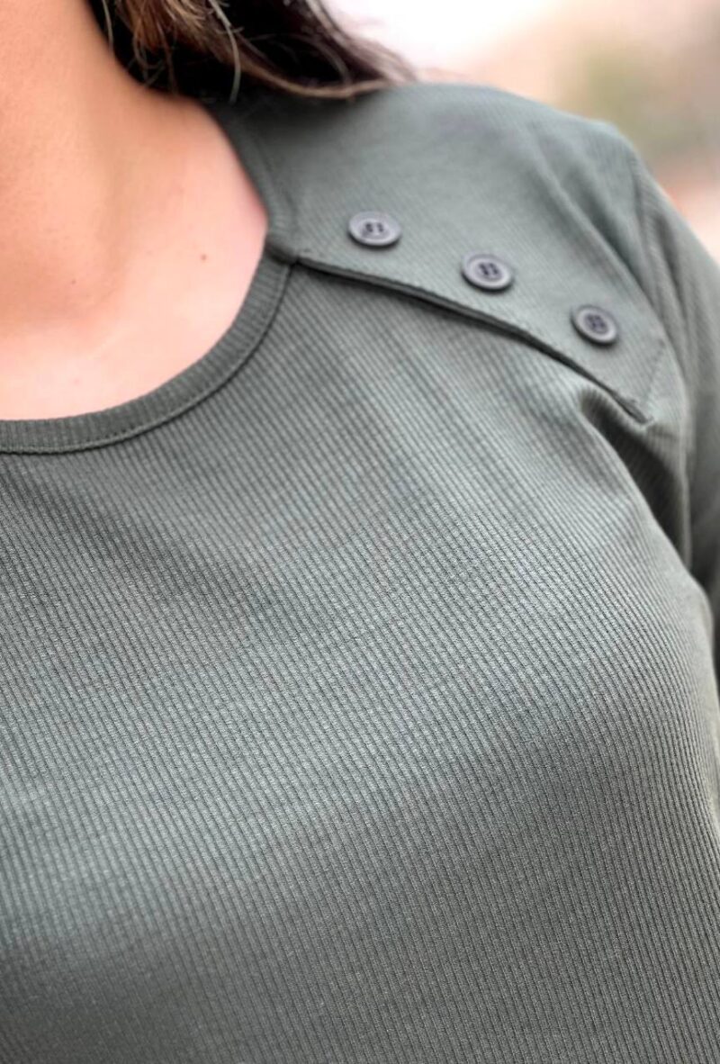 بلوز آستین بلند ۳دکمه مورب (پک 6 عددی)