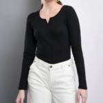 کراپ آستین دار یقه V (پک 6 عددی)