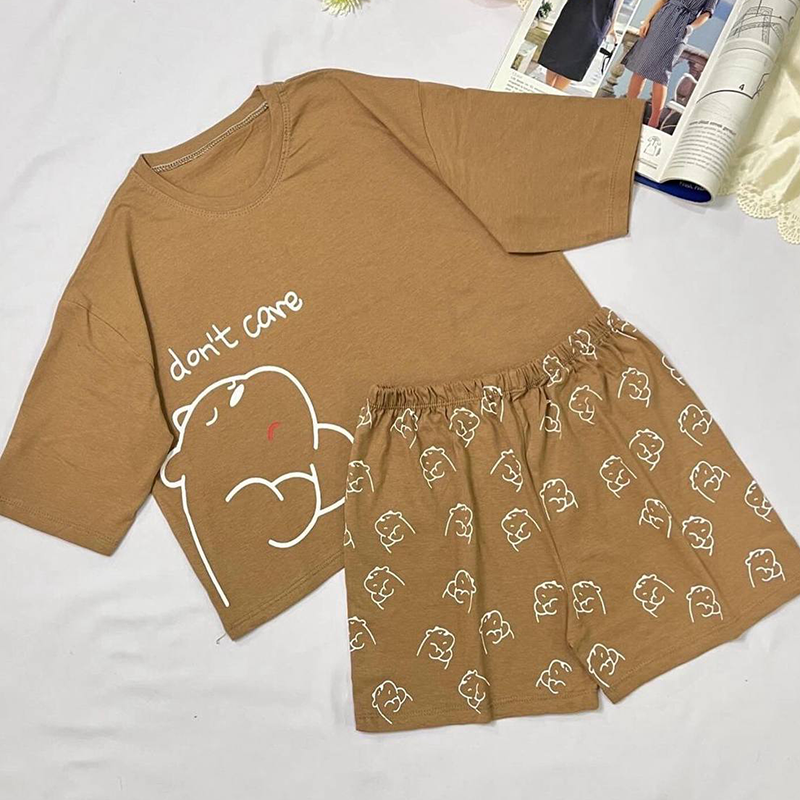 ست کراپ شورتک بغل خرس قهرو (پک 6 عددی)