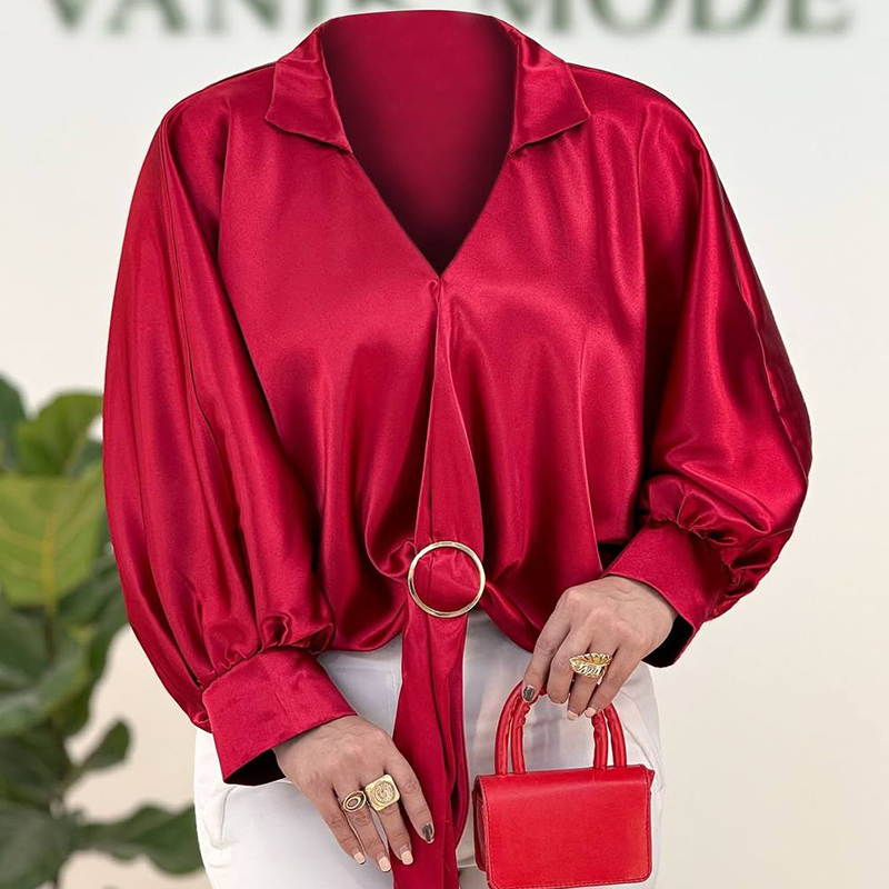 شومیز ساتن حلقه ای (پک 4 عددی)