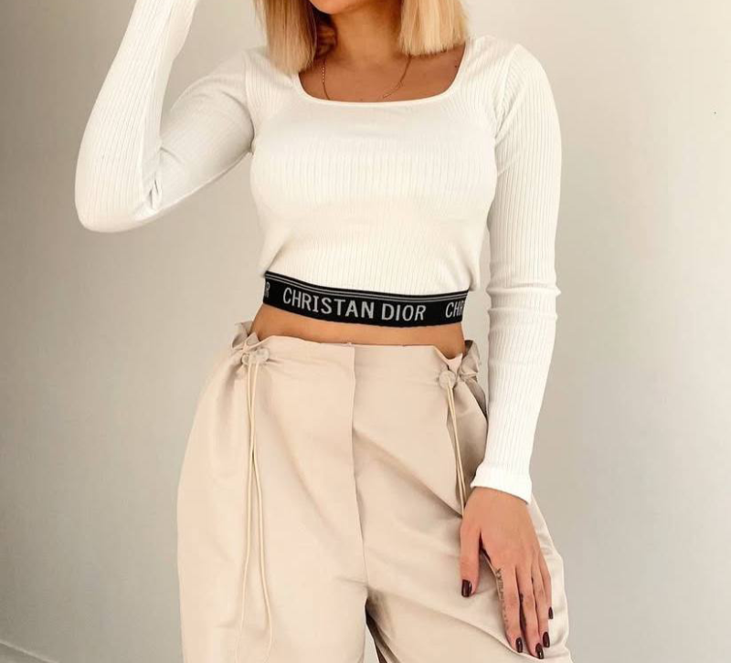 کراپ آستین بلند پایین کش (پک 6 عددی)