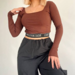 کراپ آستین بلند پایین کش (پک 6 عددی)