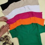 کراپ یقه کوبایی (پک 6 عددی)