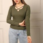 بلوز آستین دار یقه ضربدری (پک 6 عددی)