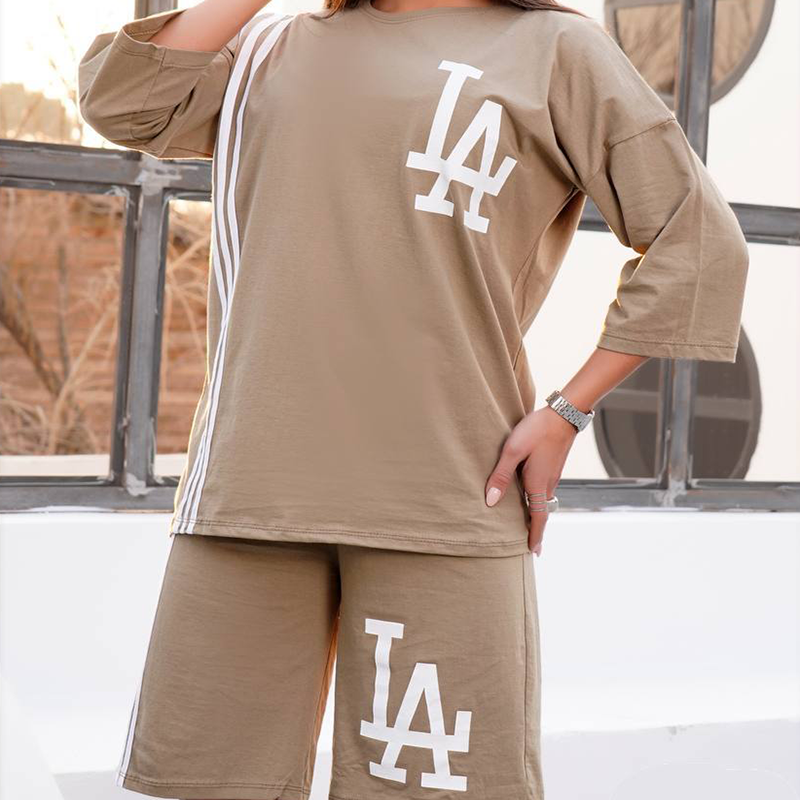 تیشرت و شلوارک لانگ LA (پک 6 عددی)