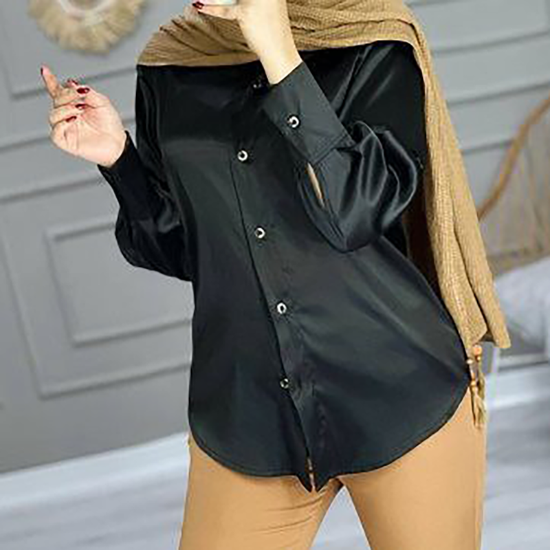 شومیز ساتن مشکی (پک 3 عددی)