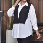 وست و شومیز ۲تیکه جیب نما (پک 4 عددی)