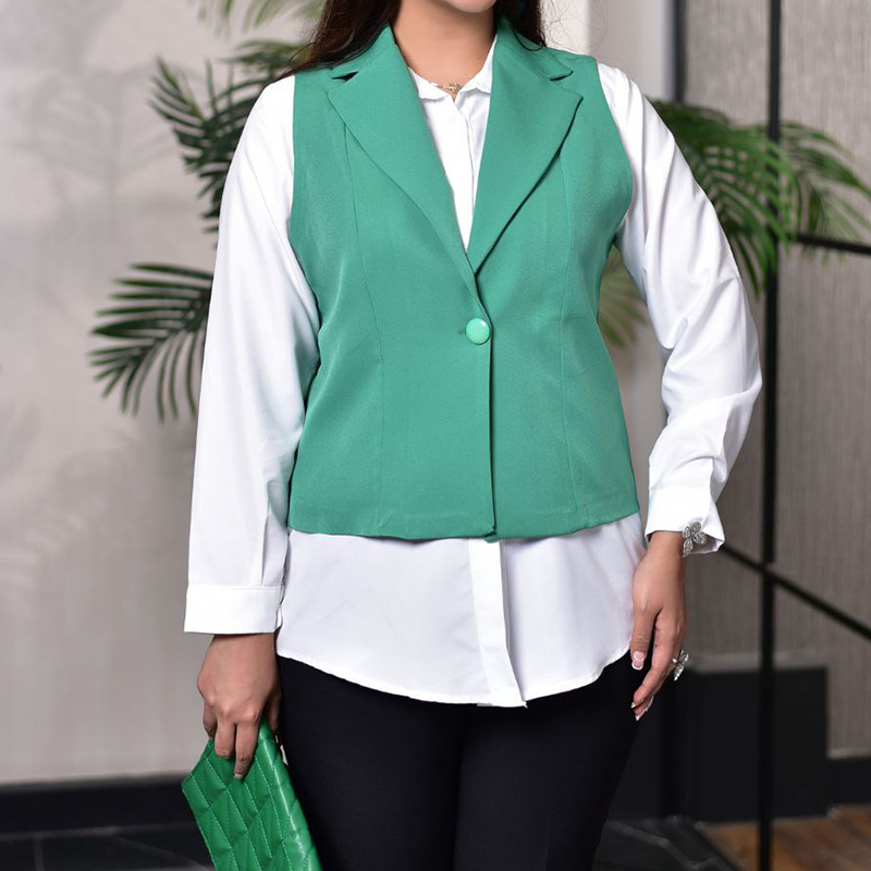 وست و شومیز ۲تیکه یقه انگلیسی  (پک 4 عددی)