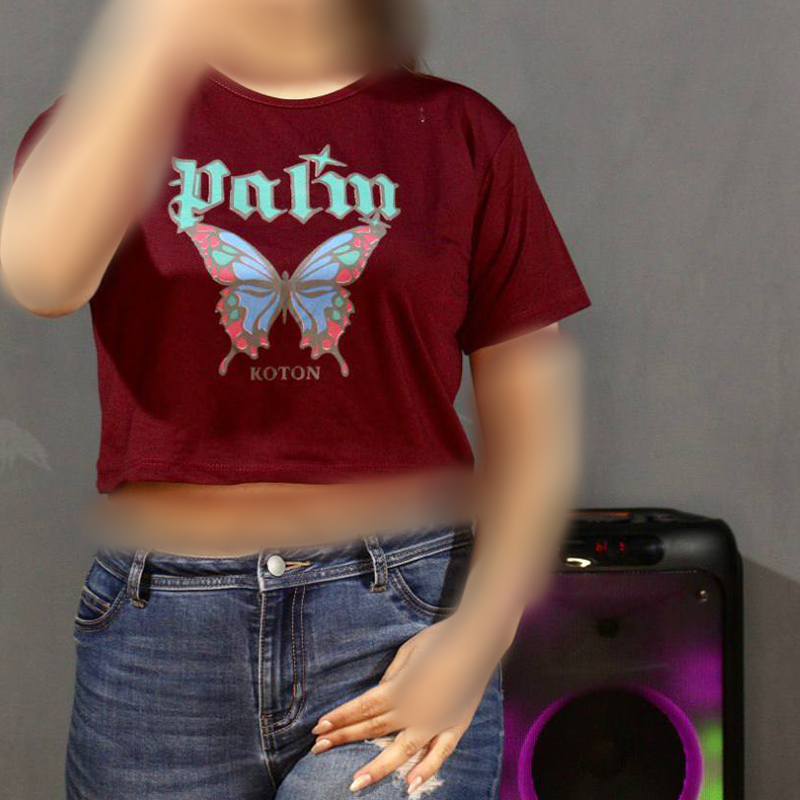 کراپ رنگی پروانه (پک 6 عددی)