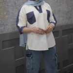 تونیک مانتو دوجیب یقه هفت (پک 5 عددی)