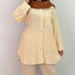 مانتو جلو دکمه آستین بلند (پک 4 عددی)