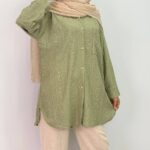 مانتو جلو دکمه آستین بلند (پک 4 عددی)