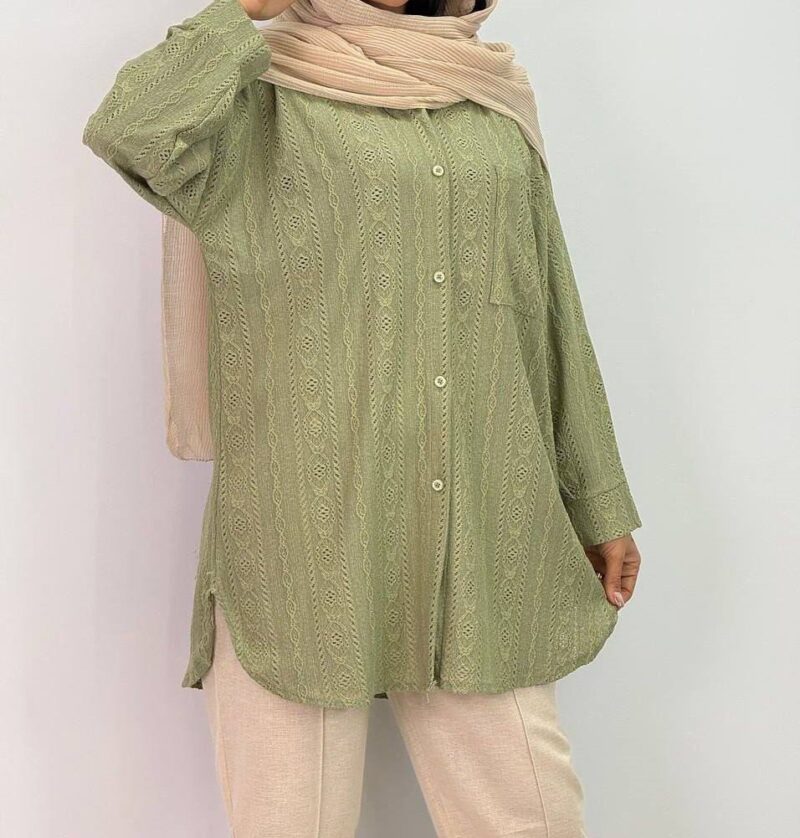 مانتو جلو دکمه آستین بلند (پک 4 عددی)