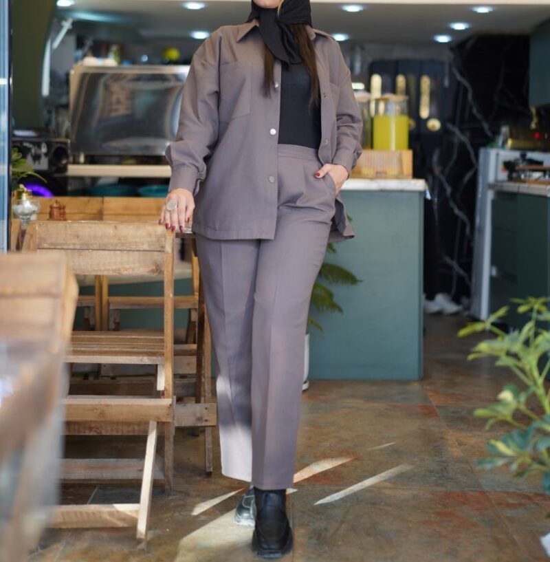 ست مانتو شلوار کتان (پک 3 عددی)