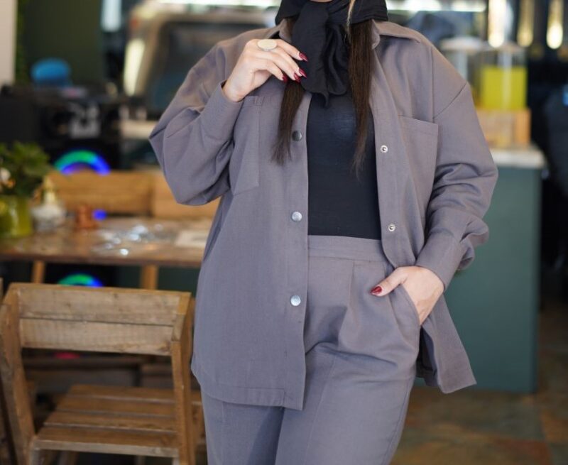 ست مانتو شلوار کتان (پک 3 عددی)