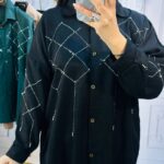 مانتو نگین دار مدل فنس (پک 3 عددی)