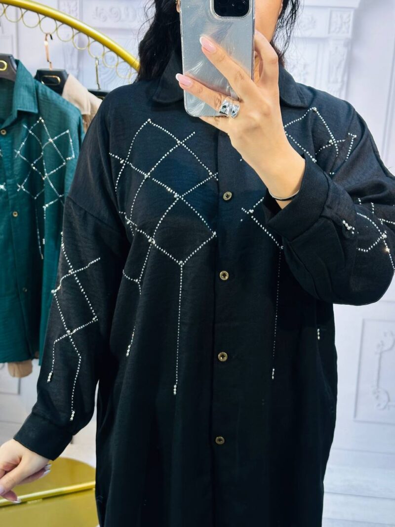 مانتو نگین دار مدل فنس (پک 3 عددی)