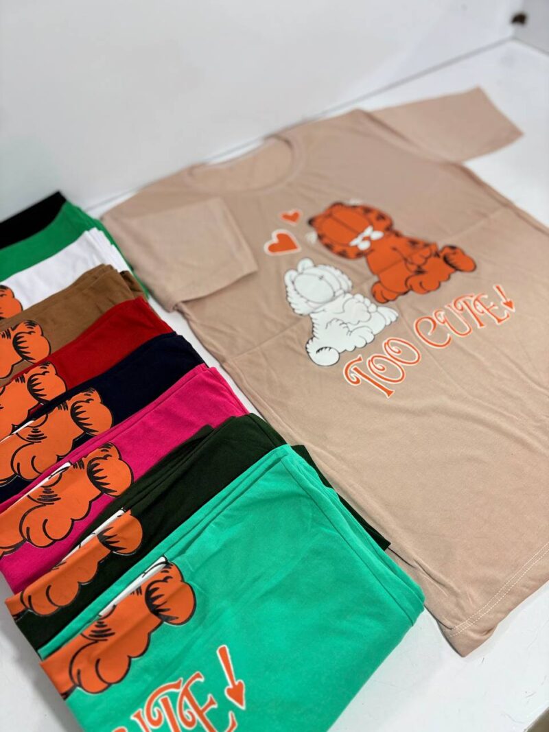 تیشرت لانگ گارفیلد (پک 6 عددی)