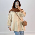 مانتو پشت دکمه مدل پرنیا (پک 3 عددی)