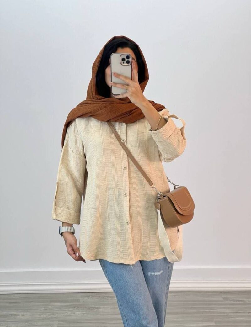 مانتو پشت دکمه مدل پرنیا (پک 3 عددی)