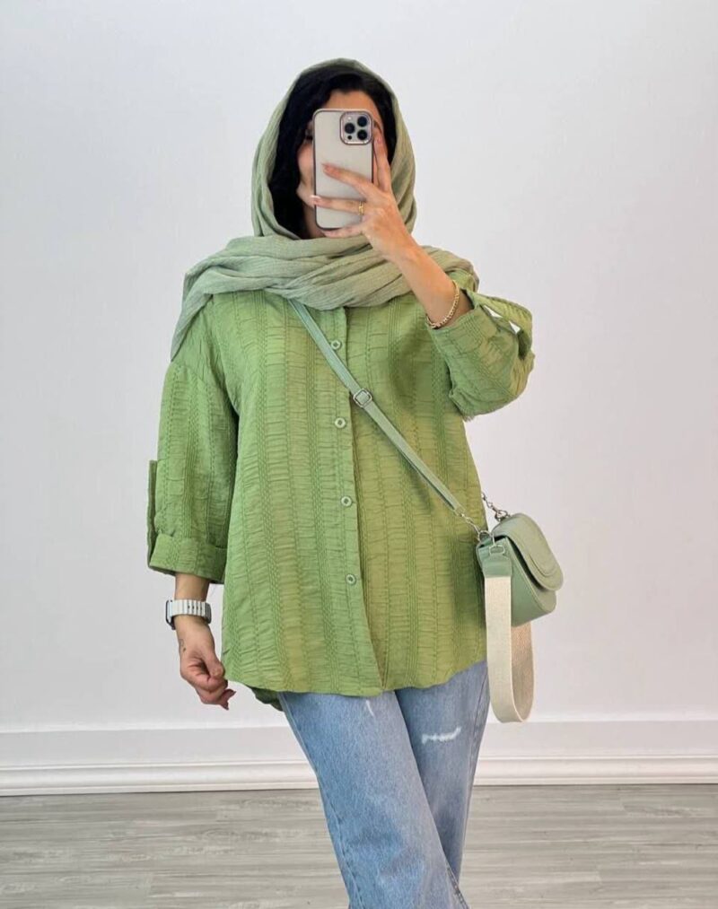 مانتو پشت دکمه مدل پرنیا (پک 3 عددی)