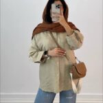 مانتو پشت دکمه مدل پرنیا (پک 3 عددی)