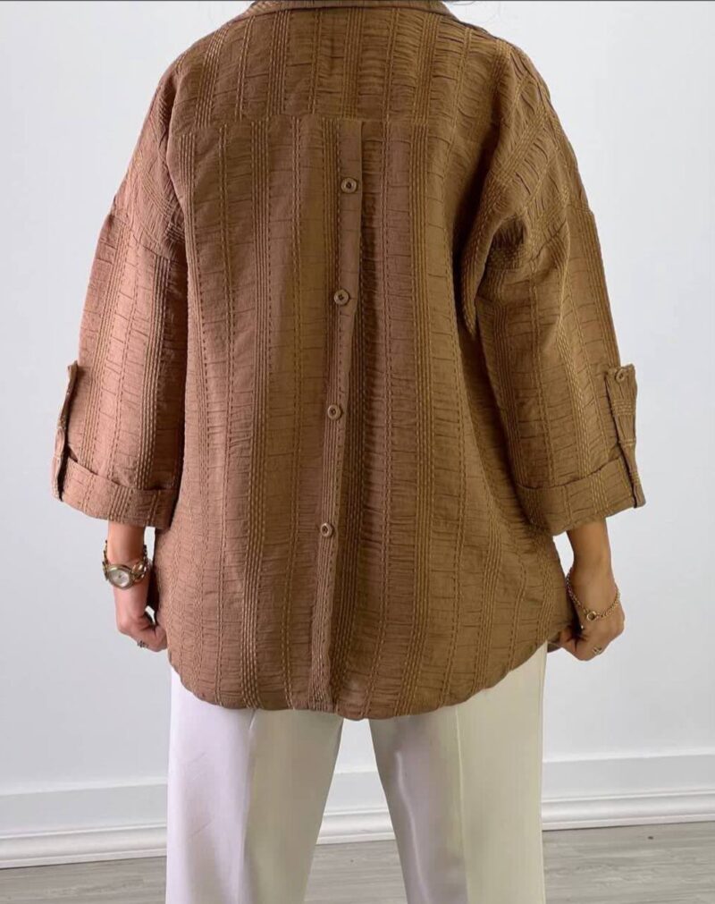 مانتو پشت دکمه مدل پرنیا (پک 3 عددی)