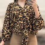 شومیز الیزه سگکدار پلنگی اعلا (پک 5 عددی)