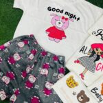 ست کراپ پنبه و شورتک مخمل (پک 6 عددی)