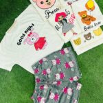 ست کراپ پنبه و شورتک مخمل (پک 6 عددی)