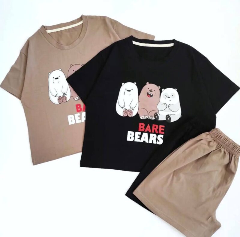 ست کراپ شورتک ۳خرس (پک 6 عددی)