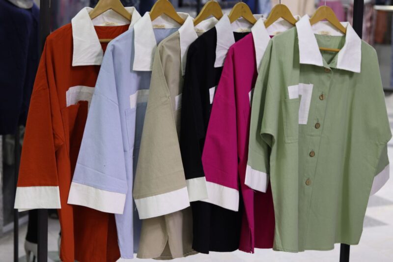 مانتو ۲جیب ۲رنگ‌ نبات (پک 3 عددی)