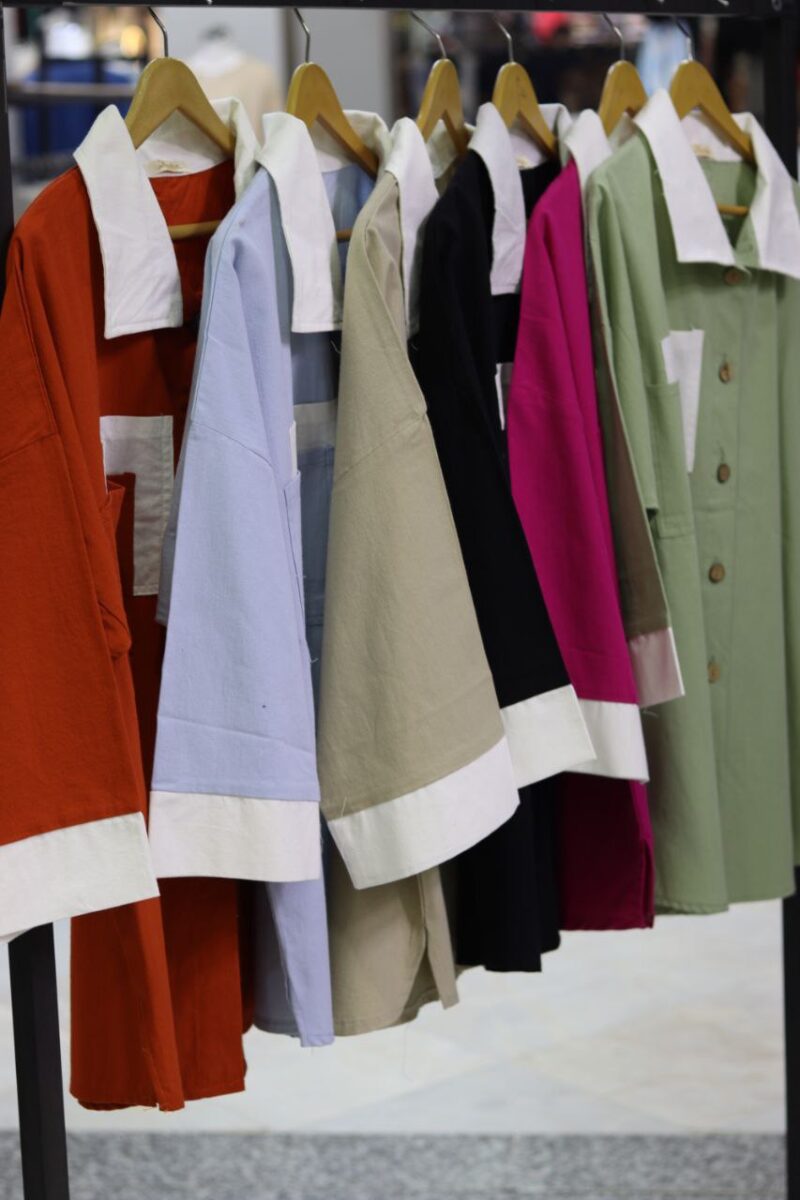 مانتو ۲جیب ۲رنگ‌ نبات (پک 3 عددی)