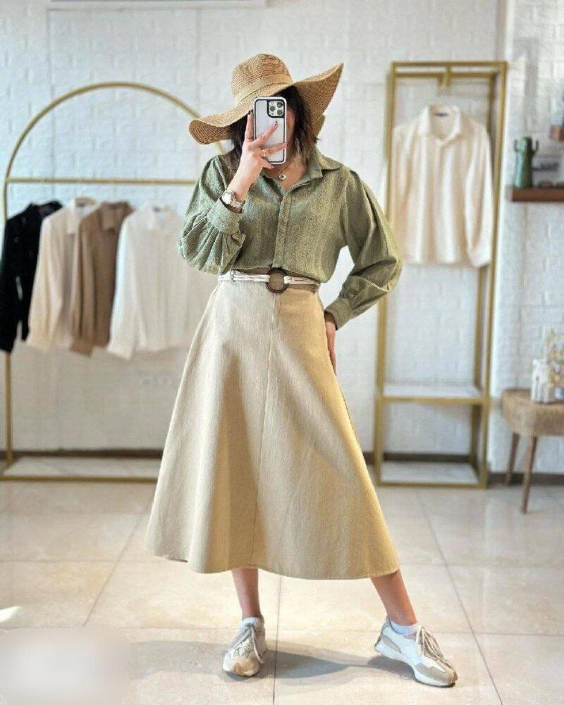 مانتو جلو دکمه آستین مچی (پک 5 عددی)