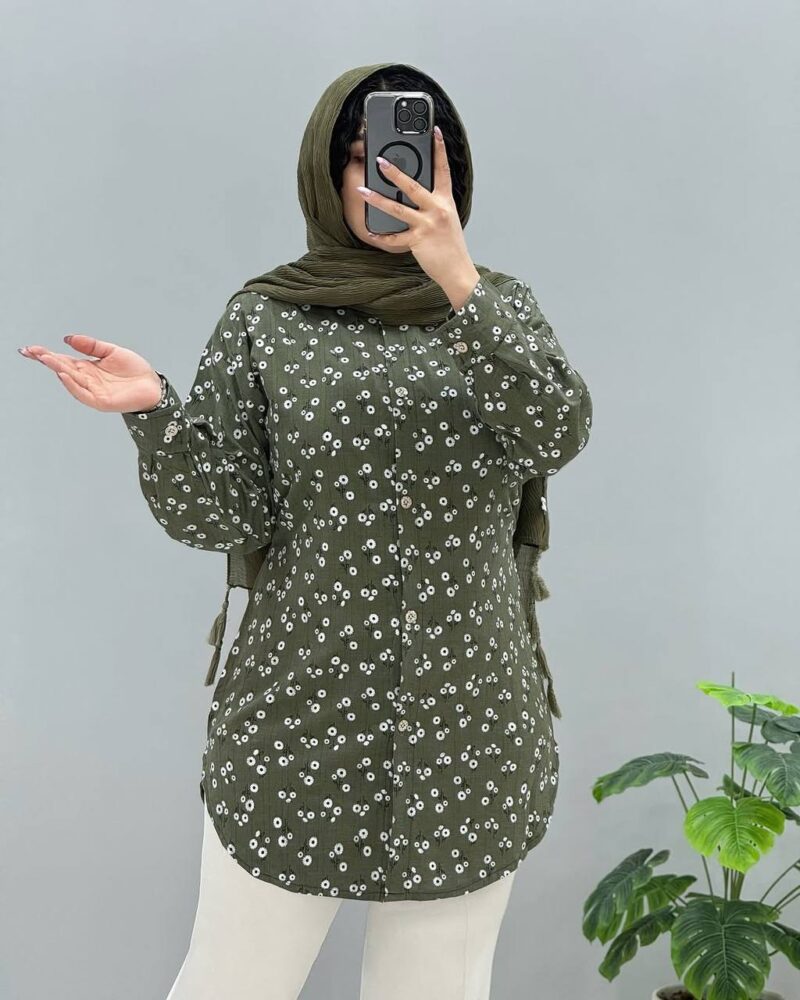 مانتو چاپ گل و شاخه (پک 6 عددی)