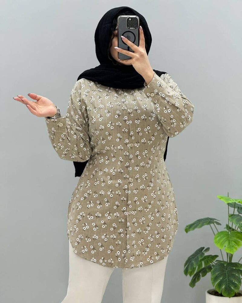 مانتو چاپ گل و شاخه (پک 6 عددی)